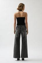 Cross Strapli Black Blouse