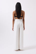 Casual High Waist White Pants