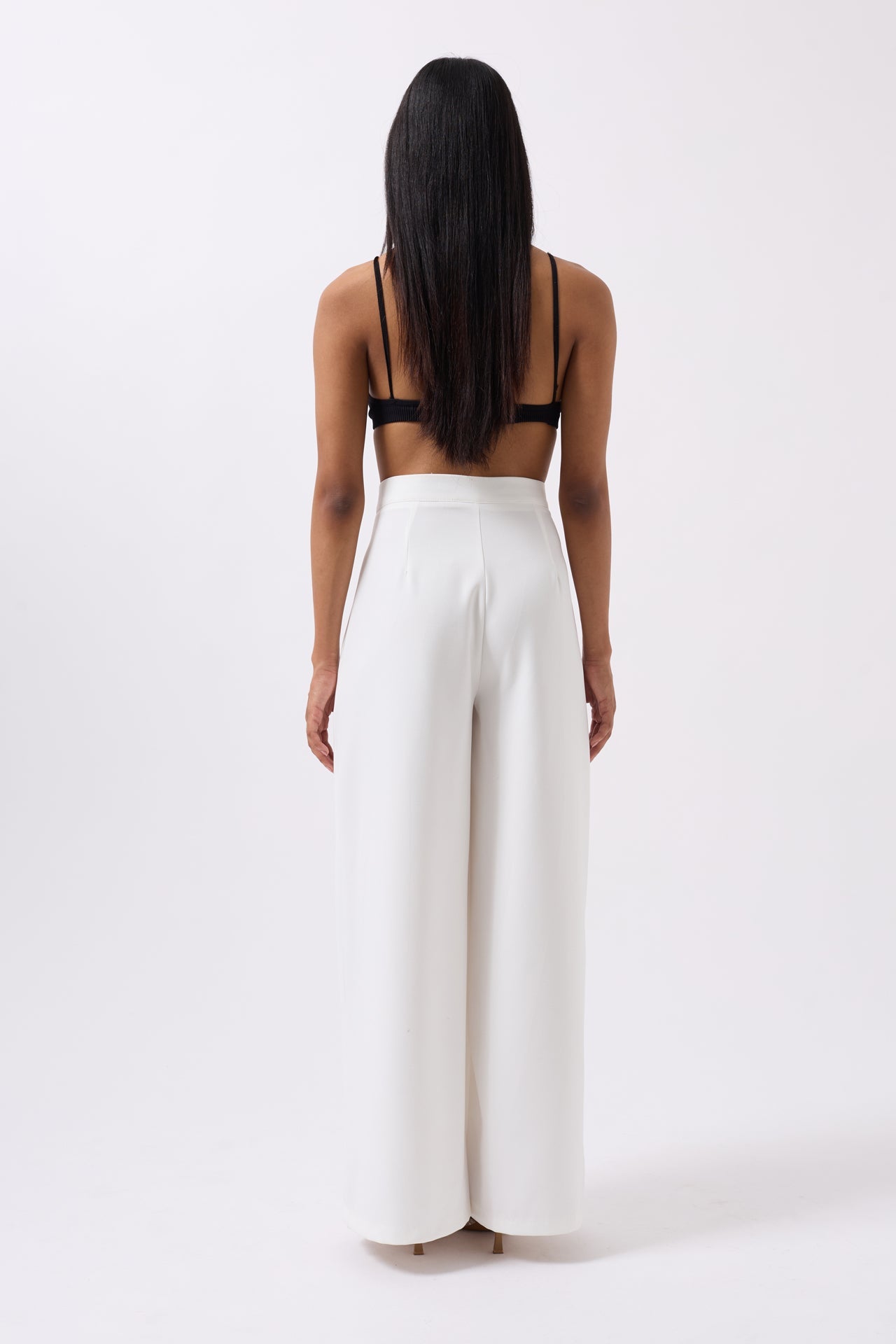 Casual High Waist White Pants