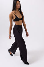 Casual High Waist Black Pants