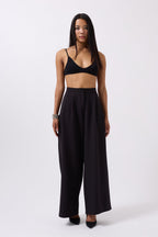 Casual High Waist Black Pants