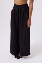 Casual High Waist Black Pants
