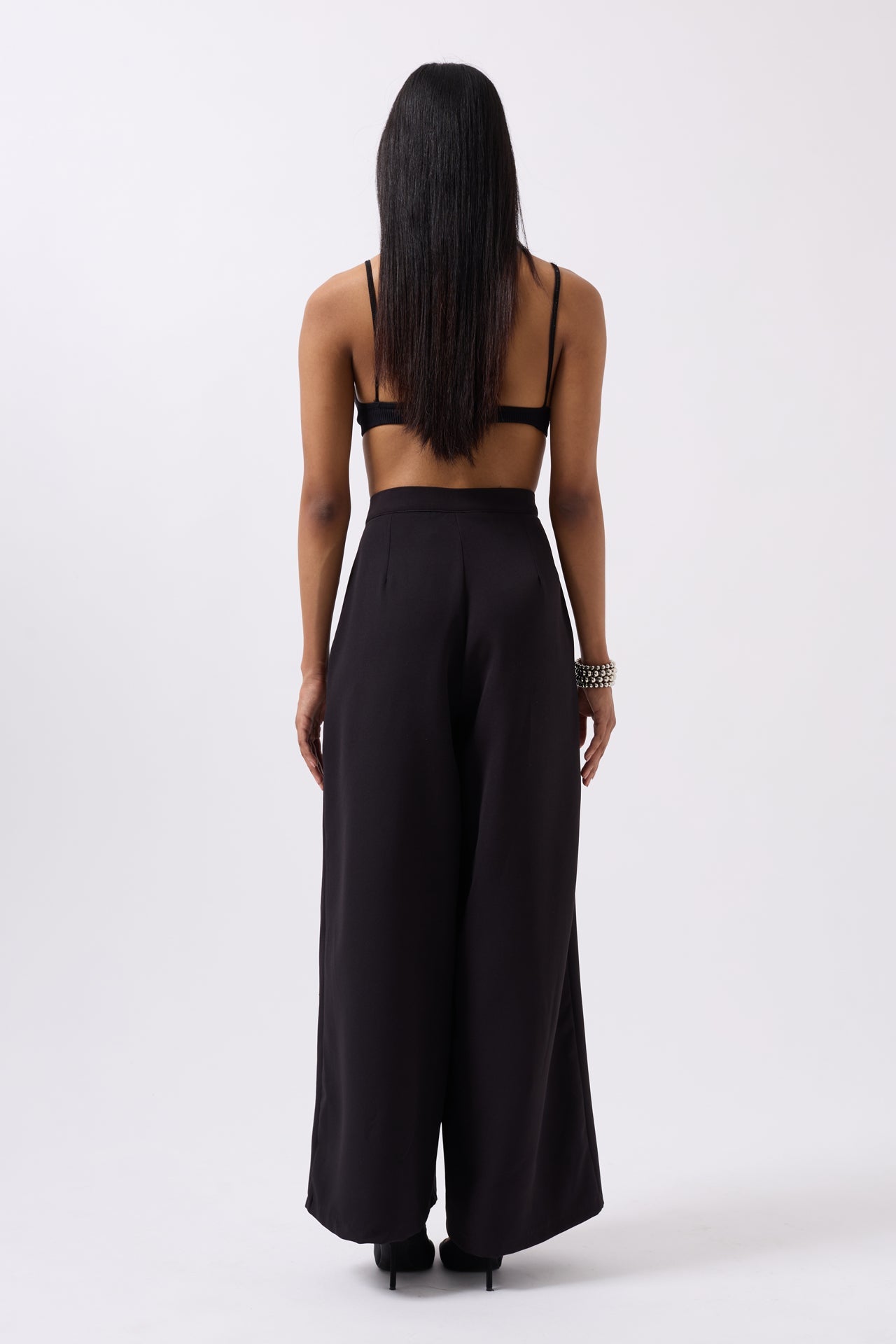 Casual High Waist Black Pants