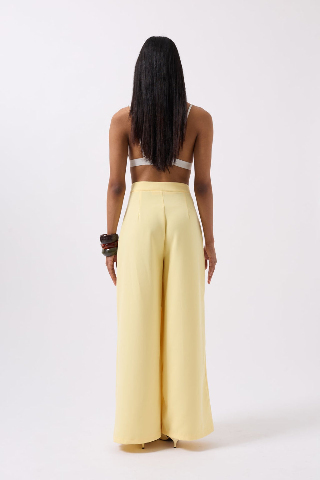 Casual High Waist Yellow Pants