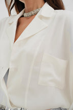 Jacket Collar Pocket Ecru Shirt