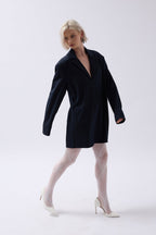 Jacket Collar Navy Mini Dress