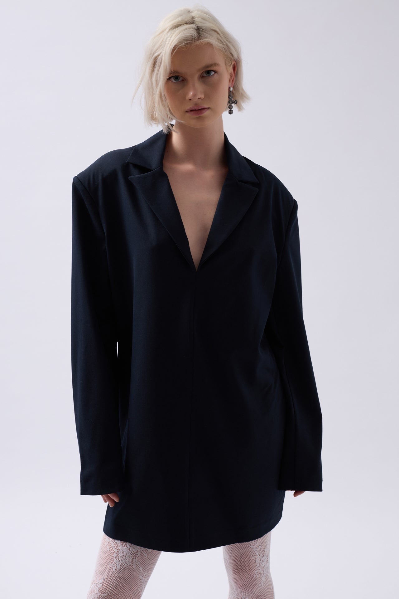 Jacket Collar Navy Mini Dress