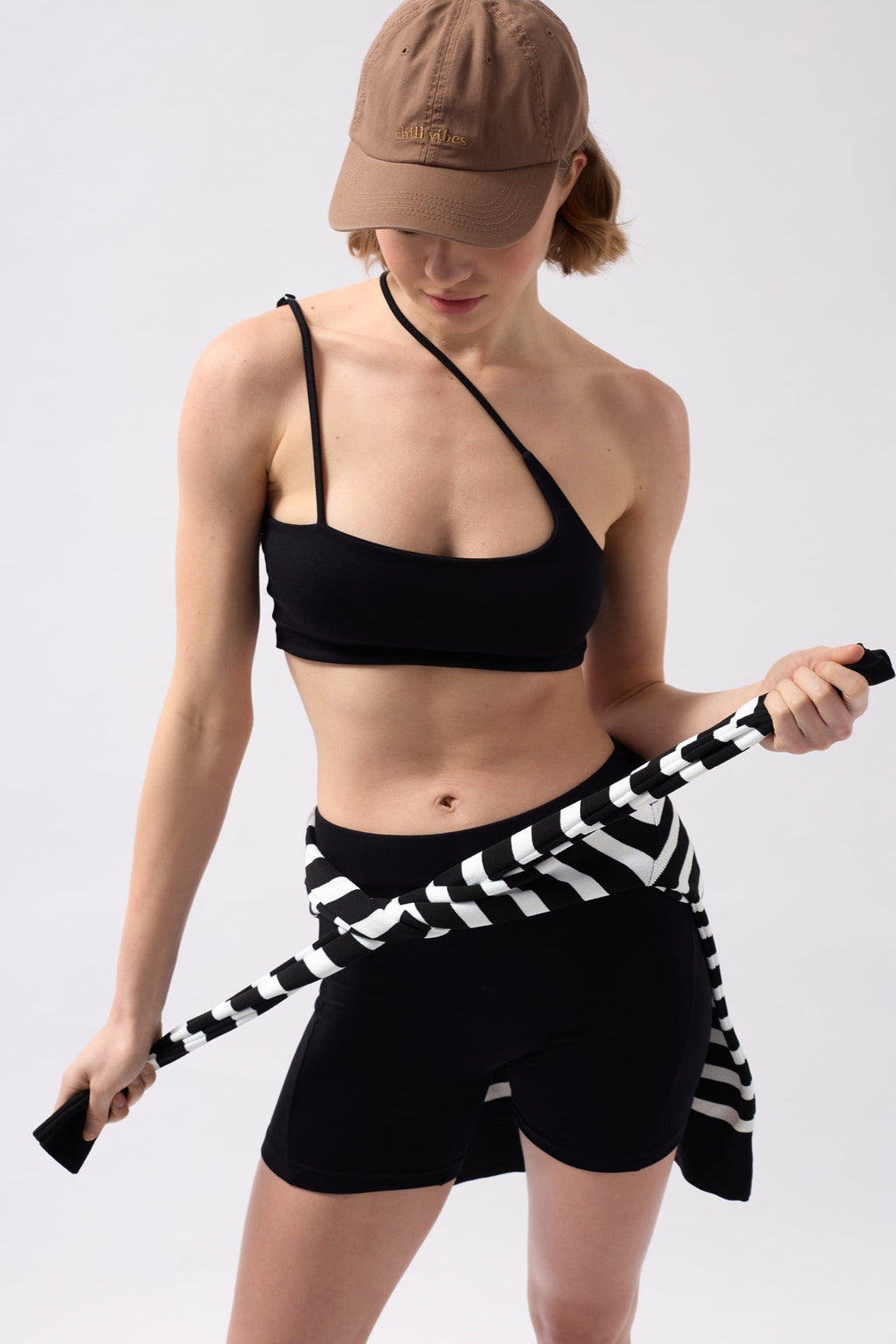 Pocket Detail Biker Black Shorts