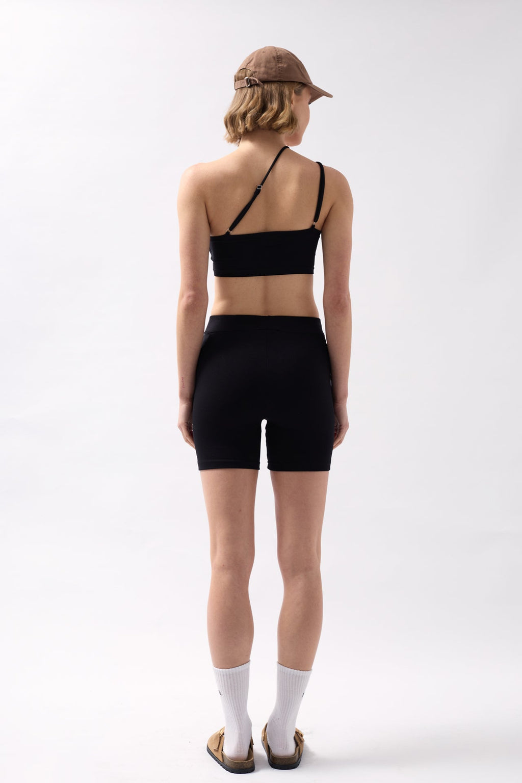 Pocket Detail Biker Black Shorts