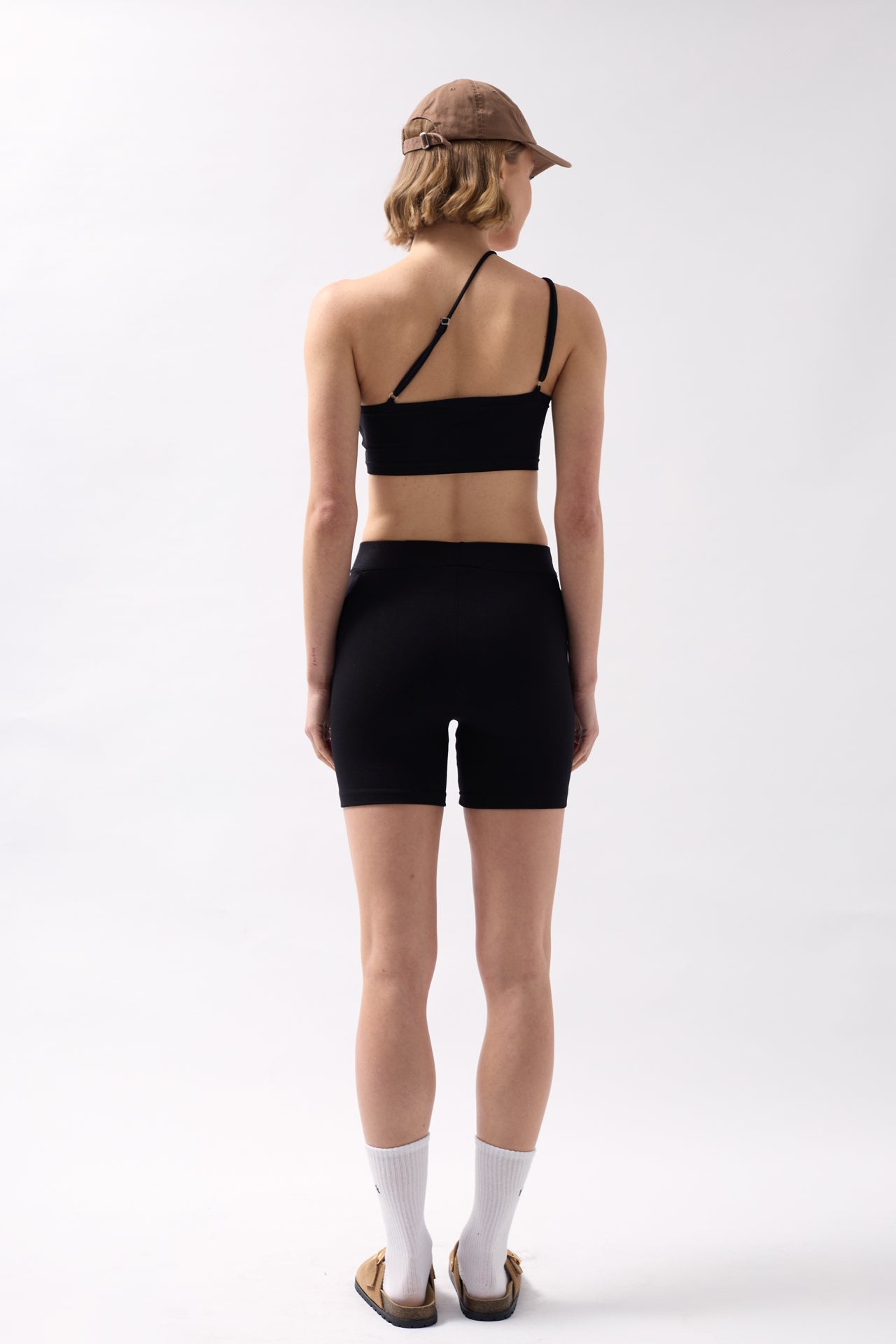 Pocket Detail Biker Black Shorts