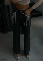 Cep Rhinestone Detail Gray Jeans