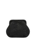 Framed Straw Black Handbag