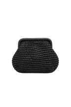 Framed Straw Black Handbag