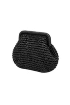 Framed Straw Black Handbag