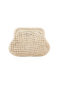 Framed Beige Straw Handbag