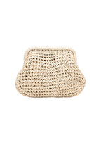 Framed Beige Straw Handbag