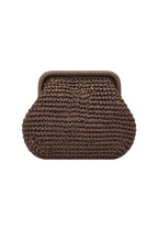 Framed Brown Straw Handbag