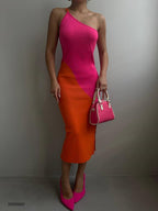Two-Tone Knit Dress