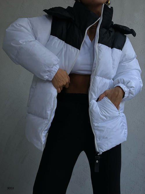 Cift Colorful Kapsonlu Black White Mont
