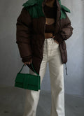 Cift Colorful Kapsonlu Brown Green Mont