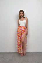 Double Slit Patterned Orange Pareo