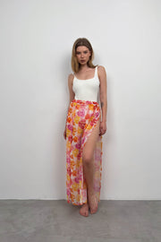 Double Slit Patterned Orange Pareo