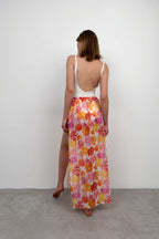 Double Slit Patterned Orange Pareo