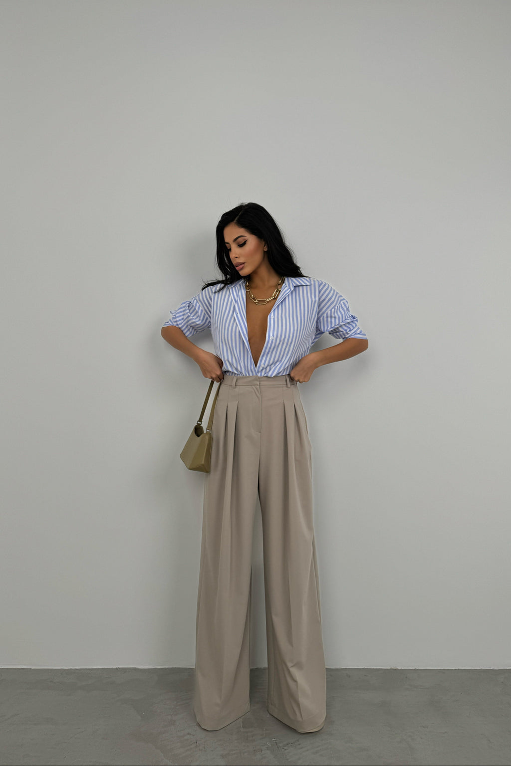 Striped Light Blue Oversize Shirt