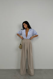 Striped Light Blue Oversized Shirt