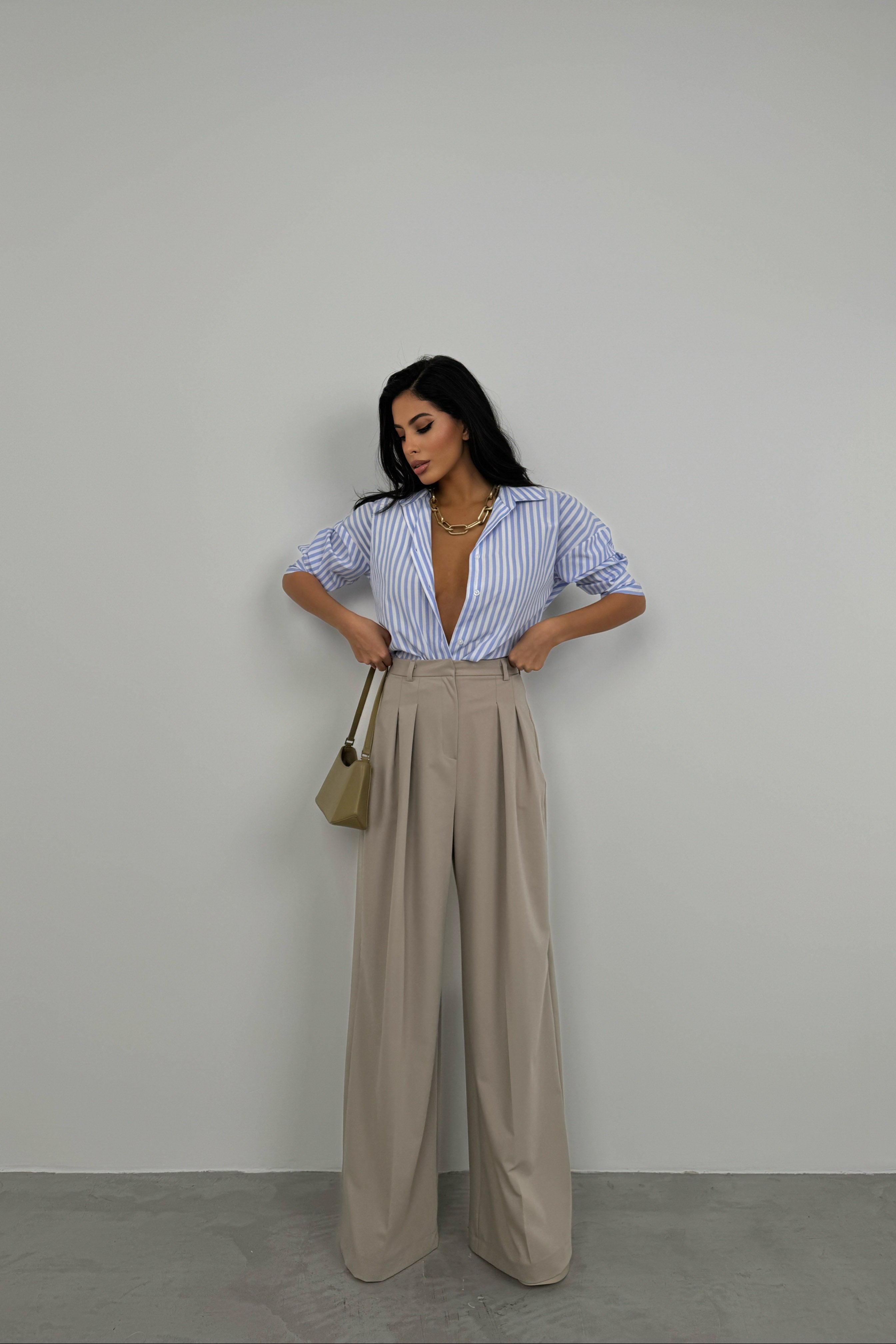 Striped Light Blue Oversize Shirt