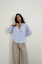 Striped Light Blue Oversize Shirt