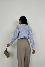 Striped Light Blue Oversize Shirt
