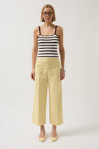 Striped Strappy White-Brown Blouse