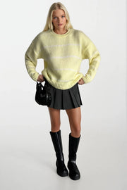 Striped Basic Yellow Knit Sweater