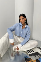 Striped Blue Crop Shirt