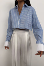 Striped Blue Crop Shirt