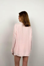 Striped Shirt Pink Shorts Set