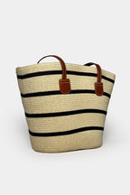 Striped Straw Beige Bag