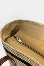 Striped Straw Beige Bag