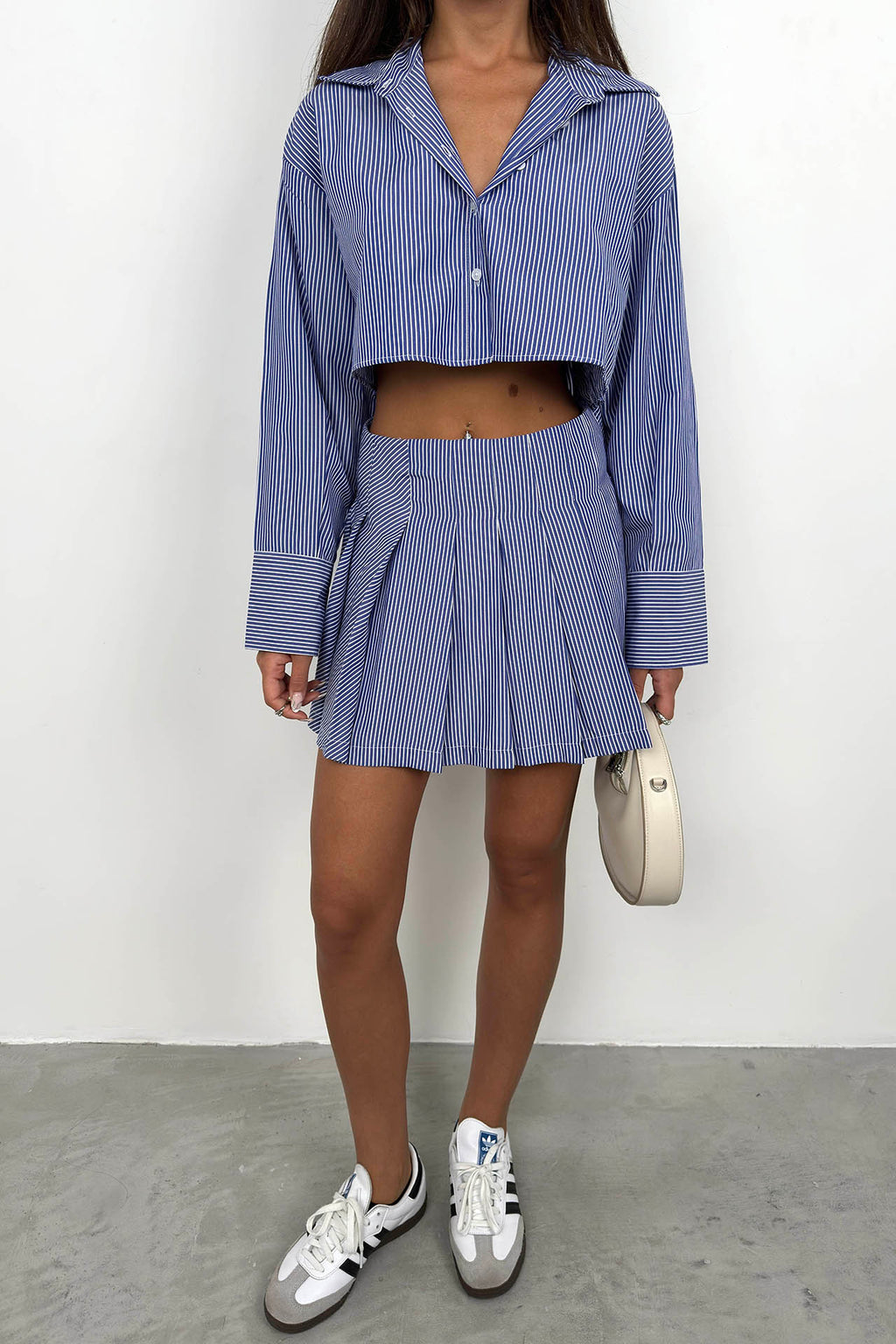 Striped Blue Crop Shirt