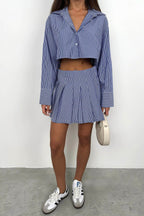 Striped Blue Crop Shirt