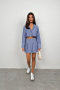 Striped Blue Crop Shirt