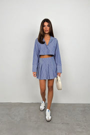 Striped Blue Crop Shirt