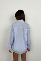 Striped Light Blue Oversized Shirt