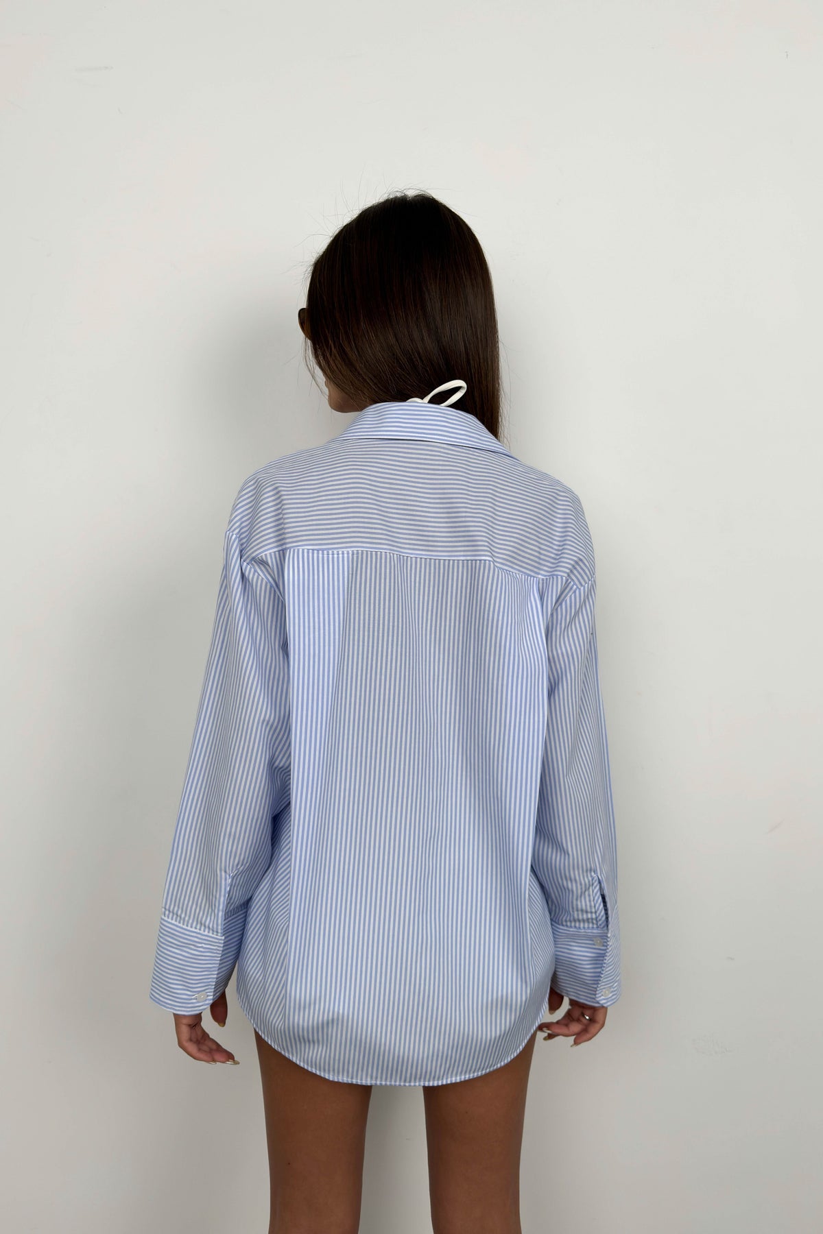 Striped Light Blue Oversized Shirt