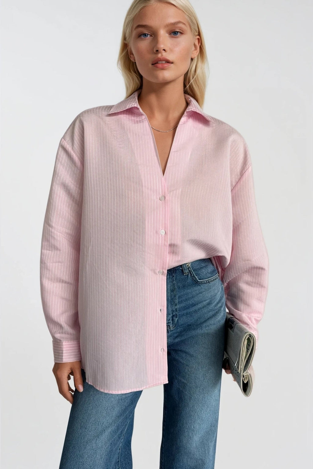Striped Pink Oversize Shirt