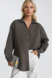 Striped Brown Oversized Shirt