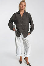 Striped Brown Oversize Shirt