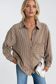 Striped Oversized Mink Modal Shirt