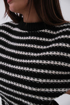 Striped Oversize Black Knit Sweater